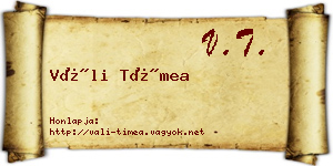 Váli Tímea névjegykártya